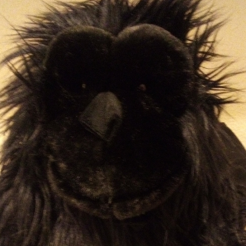 Furry Black Gorilla Plush Puppet - Picture 3 of 4